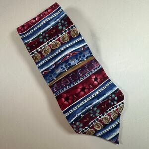 J. Garcia Jerry Neck Tie Collector's Edition Stripe Maroon Red Blue Abastract